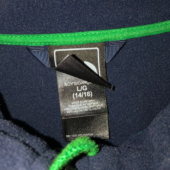 Kids North Face Jacket Green and Navy - Picture 3 of 3